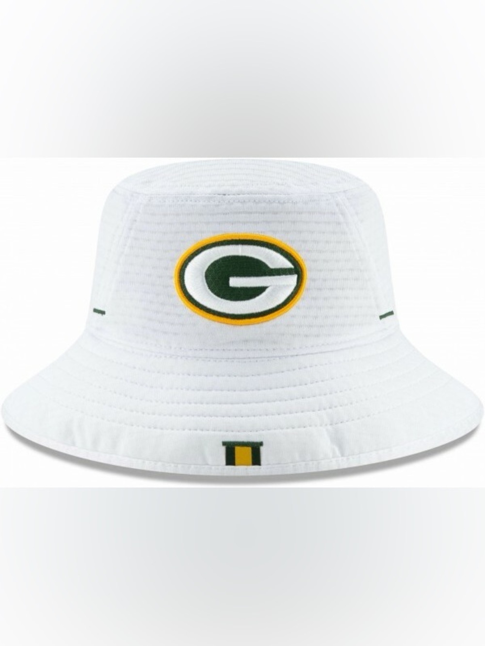 Rare New Era White Green & Gold Green Bay Packers Bucket Hat